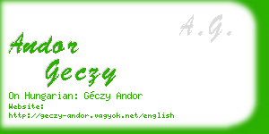 andor geczy business card